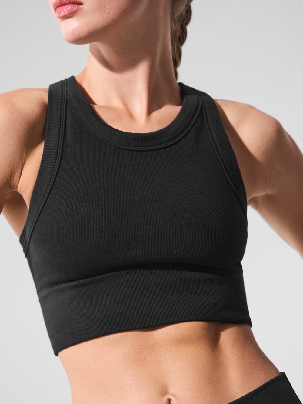 ALO Yoga Black Seamless Delight High Neck Bra Medium